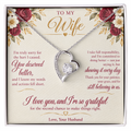To My Wife Necklace — Forever Love Heart Pendant with Message Card | I'm Sorry Apology Gift for Wife